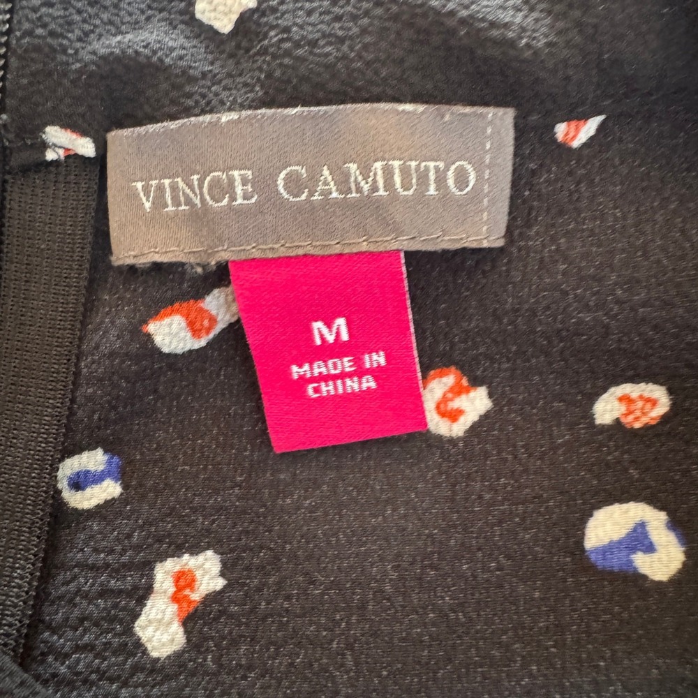 Vince Camuto Jumpsuit Women's M Black Floral Sleeveless Tie Waist Casual Summer - Picture 9 of 11